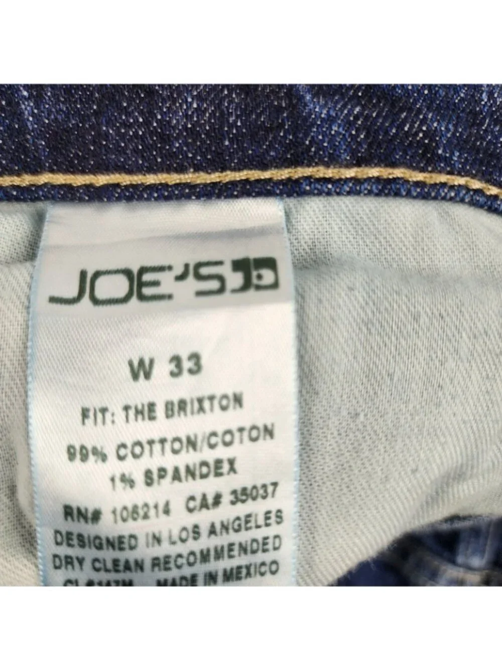 Joes Jeans Mens 33x33 Blue The Brixton Mike Straight Leg Denim
